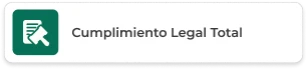 Ícono verde con martillo legal y documento representando cumplimiento normativo y legal total en Infosgroup